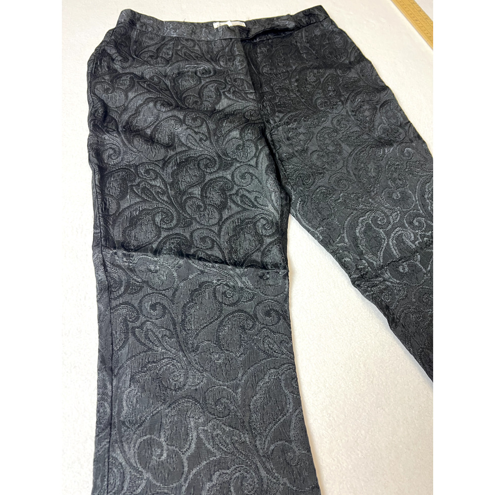 Hugo Buscati Collection Pant 10 Vintage Black Embossed straight Leg Goth Grunge